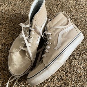 Cream High Top Vans